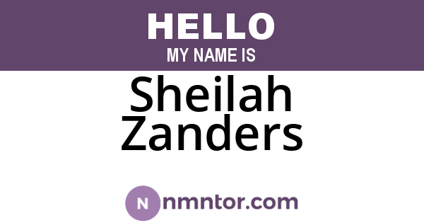 Sheilah Zanders