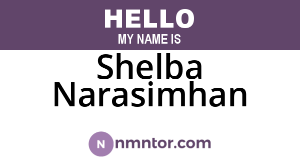 Shelba Narasimhan