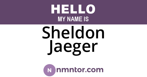 Sheldon Jaeger