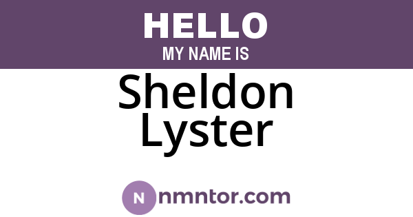Sheldon Lyster