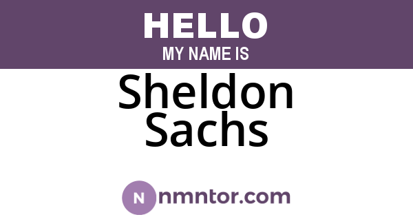 Sheldon Sachs