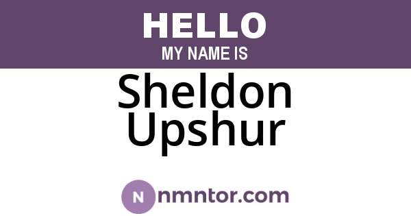 Sheldon Upshur
