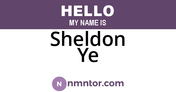 Sheldon Ye