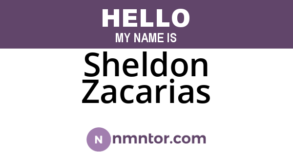 Sheldon Zacarias