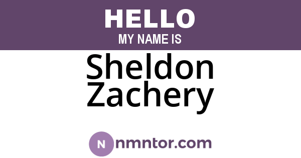 Sheldon Zachery