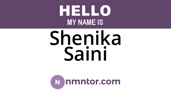 Shenika Saini
