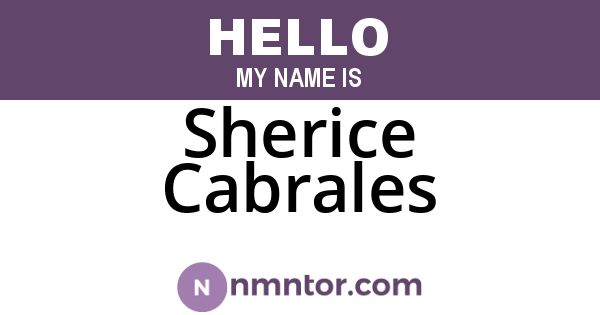 Sherice Cabrales