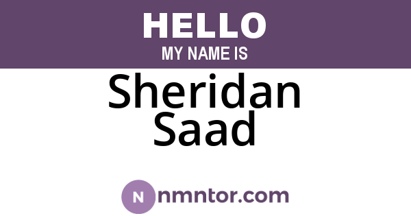 Sheridan Saad