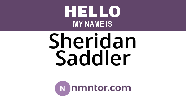 Sheridan Saddler