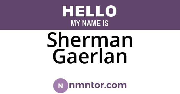 Sherman Gaerlan