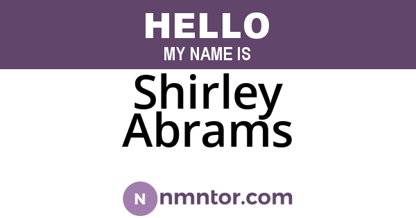 Shirley Abrams