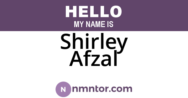 Shirley Afzal