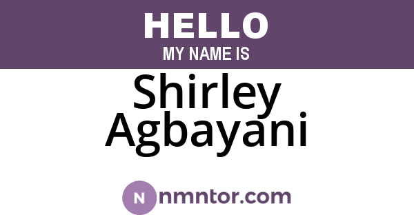 Shirley Agbayani