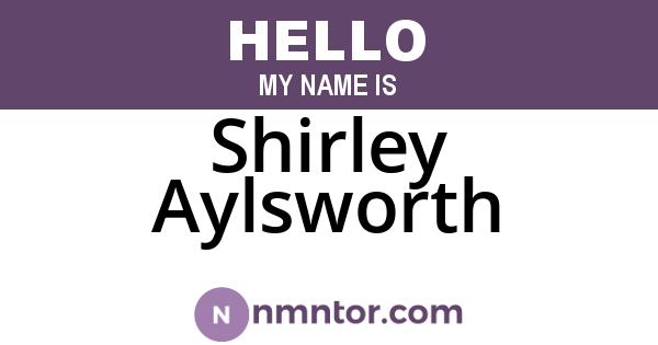 Shirley Aylsworth