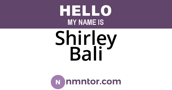 Shirley Bali
