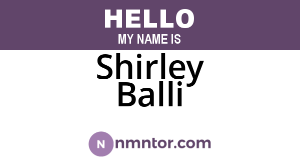 Shirley Balli