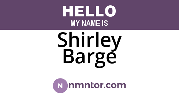 Shirley Barge