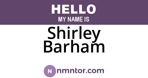 Shirley Barham