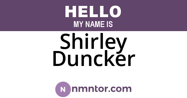 Shirley Duncker