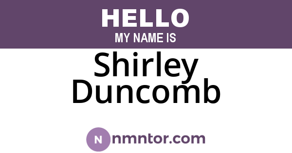 Shirley Duncomb