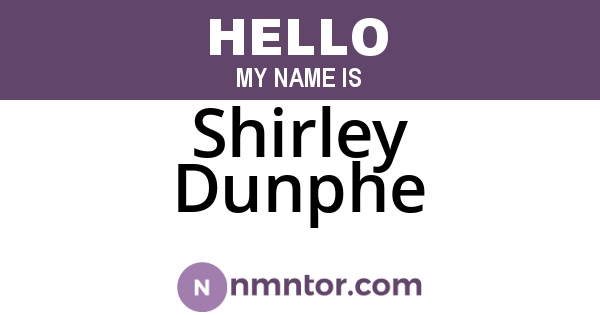 Shirley Dunphe