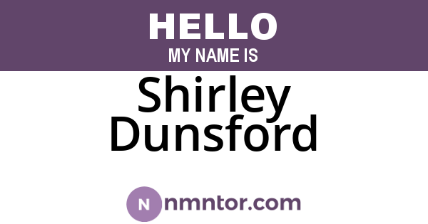 Shirley Dunsford