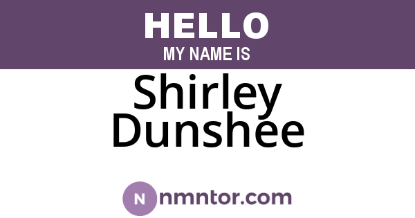 Shirley Dunshee