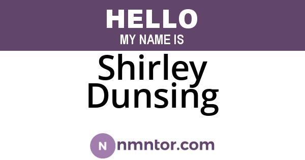Shirley Dunsing