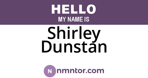Shirley Dunstan