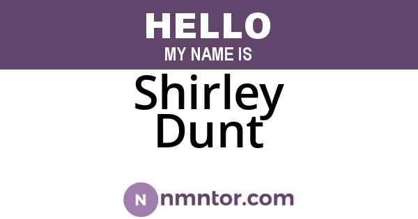 Shirley Dunt