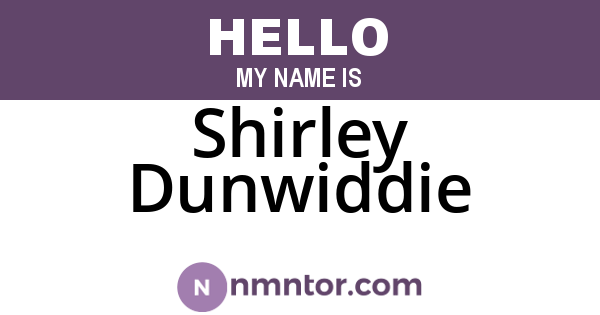 Shirley Dunwiddie