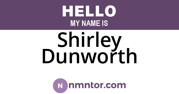 Shirley Dunworth