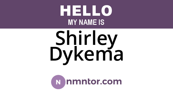 Shirley Dykema