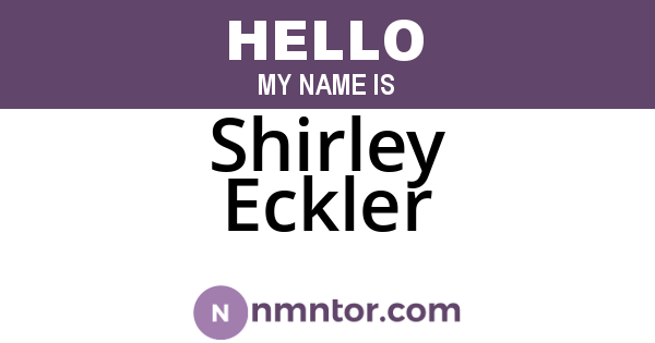 Shirley Eckler