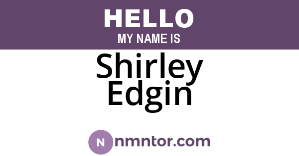 Shirley Edgin