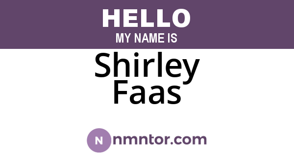 Shirley Faas