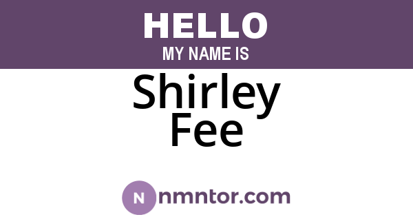 Shirley Fee