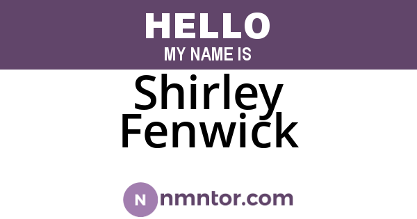 Shirley Fenwick