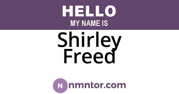 Shirley Freed