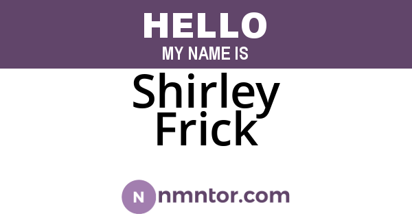 Shirley Frick