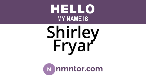 Shirley Fryar