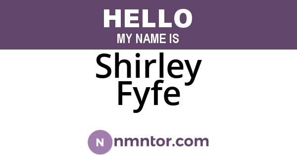 Shirley Fyfe