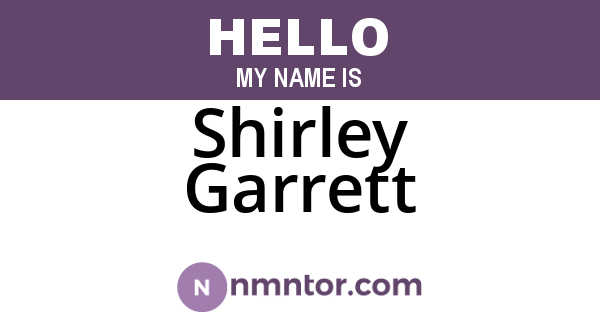 Shirley Garrett