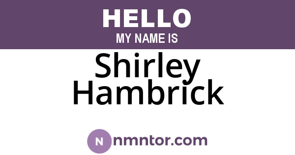 Shirley Hambrick