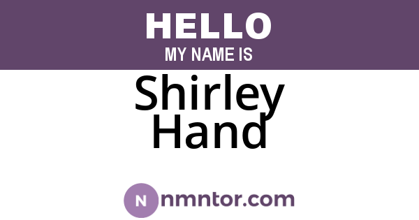 Shirley Hand