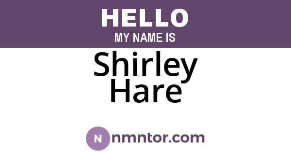Shirley Hare