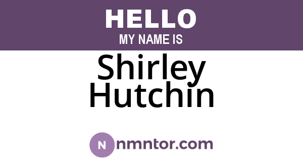 Shirley Hutchin