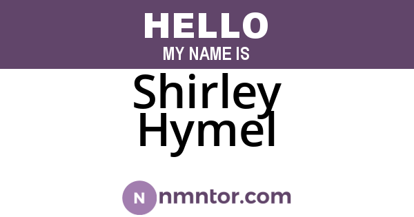 Shirley Hymel