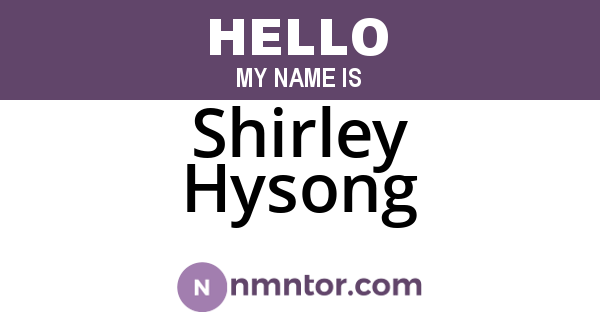 Shirley Hysong