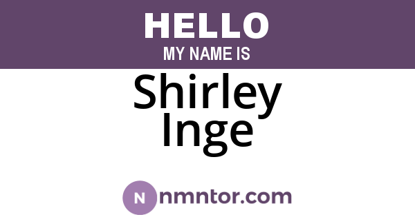 Shirley Inge